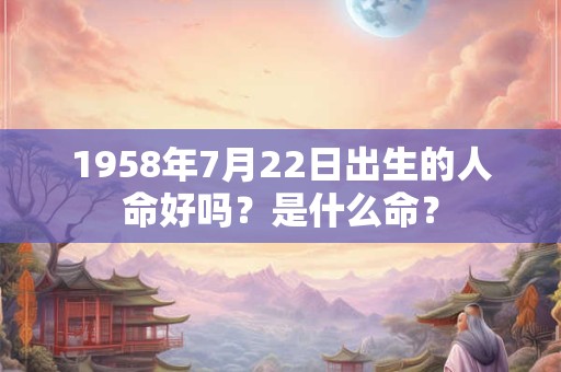 1958年7月22日出生的人命好吗?是什么命? 1958年7月22日出生的人命好吗?是什么命?