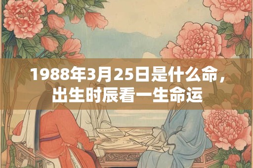 1988年3月25日是什么命，出生时辰看一生命运