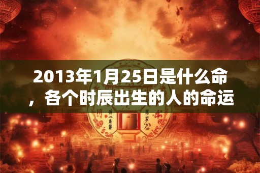 2013年1月25日是什么命，各个时辰出生的人的命运