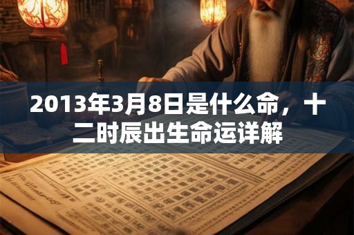 2013年3月8日是什么命，十二时辰出生命运详解
