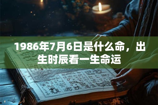 1986年7月6日是什么命，出生时辰看一生命运