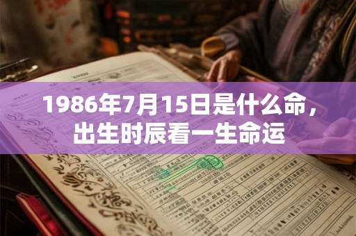 1986年7月15日是什么命,出生时辰看一生命运 1986年7月15日是什么命,出生时辰看一生命运