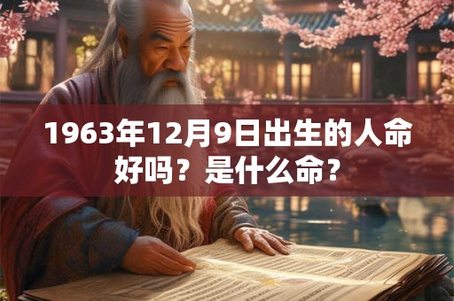 1963年12月9日出生的人命好吗?是什么命? 1963年12月9日出生的人命好吗?是什么命?