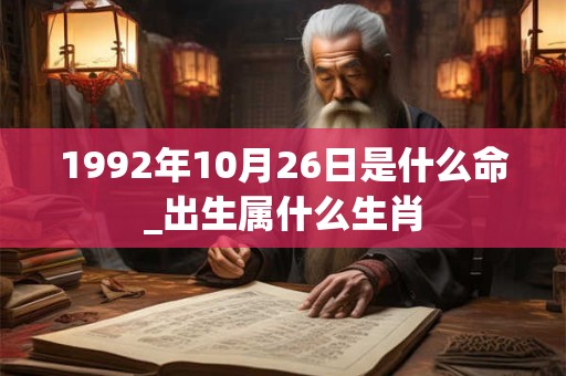 1992年10月26日是什么命_出生属什么生肖 1992年10月26日是什么命_出生属什么生肖