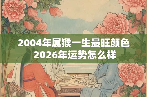 2004年属猴一生最旺颜色 2026年运势怎么样 2004年属猴一生最旺颜色 2026年运势怎么样
