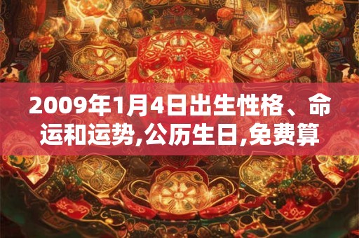2009年1月4日出生性格、命运和运势,公历生日,免费算命 2009年1月4日出生性格、命运和运势,公历生日,免费算命