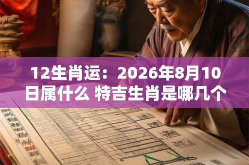 12生肖运：2026年8月10日属什么 特吉生肖是哪几个