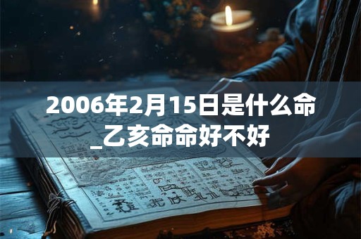 2006年2月15日是什么命_乙亥命命好不好