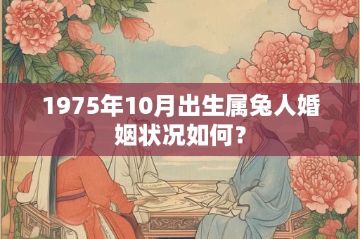 1975年10月出生属兔人婚姻状况如何？