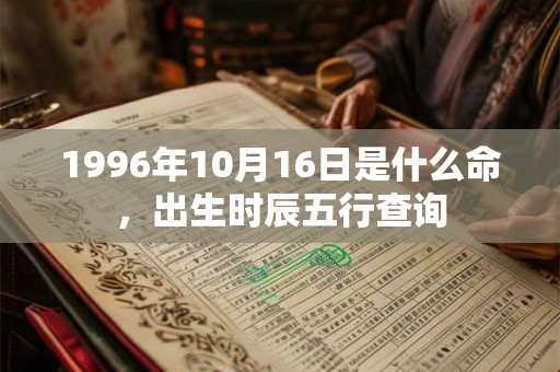 1996年10月16日是什么命，出生时辰五行查询