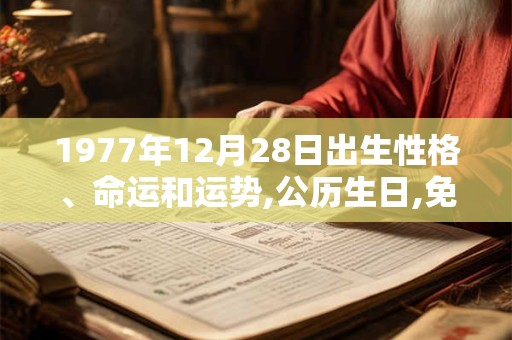 1977年12月28日出生性格、命运和运势,公历生日,免费算命