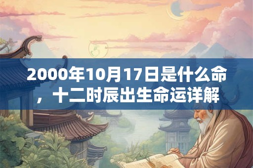 2000年10月17日是什么命,十二时辰出生命运详解 2000年10月17日是什么命,十二时辰出生命运详解