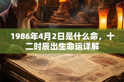 1986年4月2日是什么命，十二时辰出生命运详解