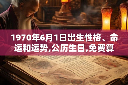 1970年6月1日出生性格、命运和运势,公历生日,免费算命 1970年6月1日出生性格、命运和运势,公历生日,免费算命