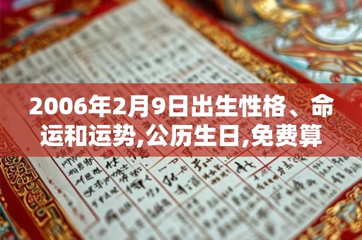 2006年2月9日出生性格、命运和运势,公历生日,免费算命 2006年2月9日出生性格、命运和运势,公历生日,免费算命
