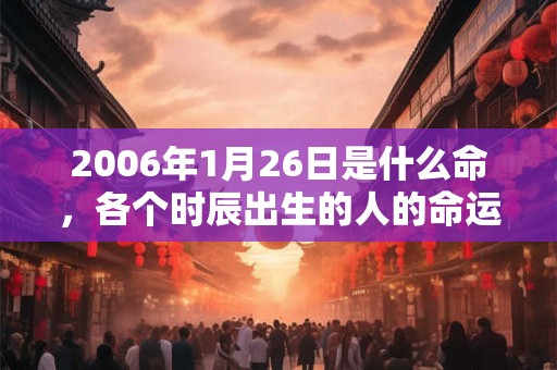 2006年1月26日是什么命，各个时辰出生的人的命运