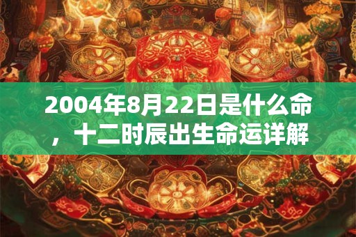 2004年8月22日是什么命，十二时辰出生命运详解