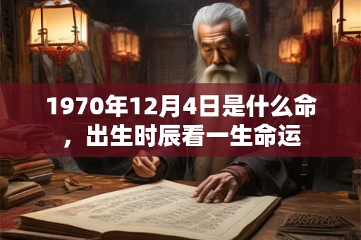 1970年12月4日是什么命，出生时辰看一生命运