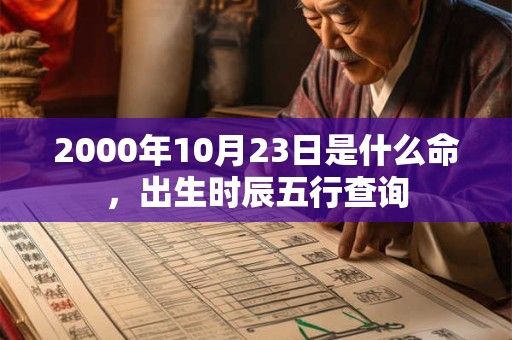 2000年10月23日是什么命,出生时辰五行查询 2000年10月23日是什么命,出生时辰五行查询