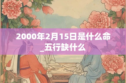 2000年2月15日是什么命_五行缺什么