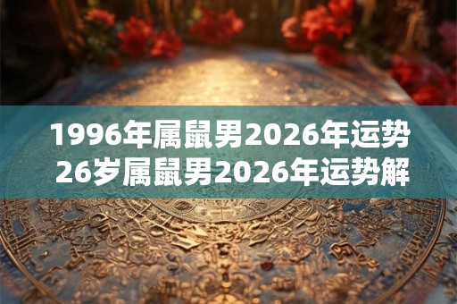 1996年属鼠男2026年运势 26岁属鼠男2026年运势解析
