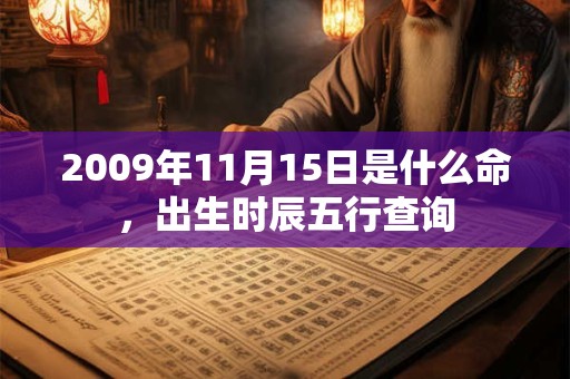 2009年11月15日是什么命,出生时辰五行查询 2009年11月15日是什么命,出生时辰五行查询