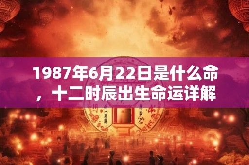 1987年6月22日是什么命，十二时辰出生命运详解