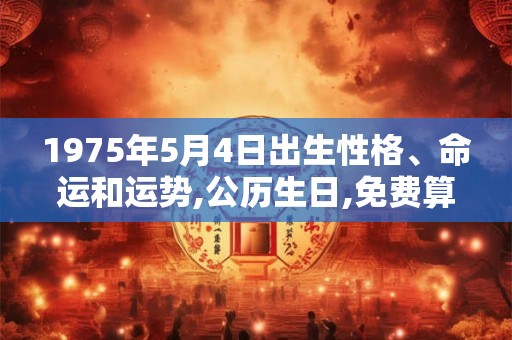 1975年5月4日出生性格、命运和运势,公历生日,免费算命