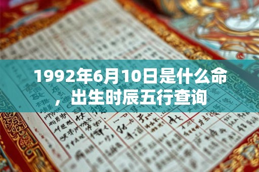 1992年6月10日是什么命,出生时辰五行查询 1992年6月10日是什么命,出生时辰五行查询