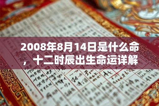 2008年8月14日是什么命,十二时辰出生命运详解 2008年8月14日是什么命,十二时辰出生命运详解