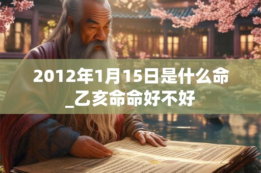 2012年1月15日是什么命_乙亥命命好不好