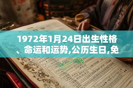 1972年1月24日出生性格、命运和运势,公历生日,免费算命