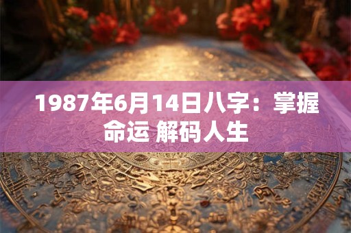 1987年6月14日八字:掌握命运 解码人生 1987年6月14日八字:掌握命运 解码人生