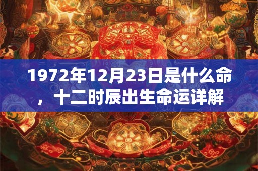 1972年12月23日是什么命，十二时辰出生命运详解