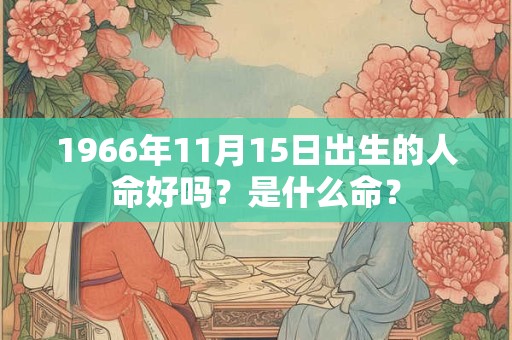 1966年11月15日出生的人命好吗？是什么命？