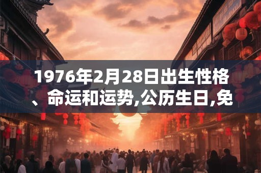 1976年2月28日出生性格、命运和运势,公历生日,免费算命