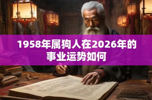 1958年属狗人在2026年的事业运势如何