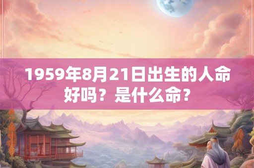 1959年8月21日出生的人命好吗？是什么命？