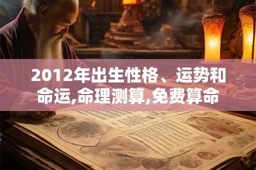 2012年出生性格、运势和命运,命理测算,免费算命 2012年出生性格、运势和命运,命理测算,免费算命