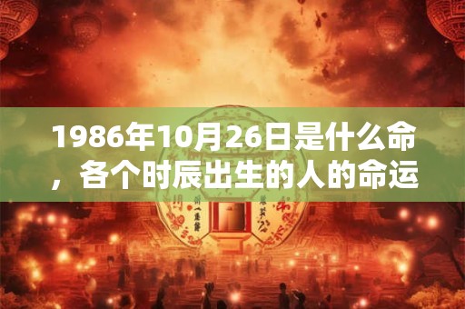 1986年10月26日是什么命,各个时辰出生的人的命运 1986年10月26日是什么命,各个时辰出生的人的命运