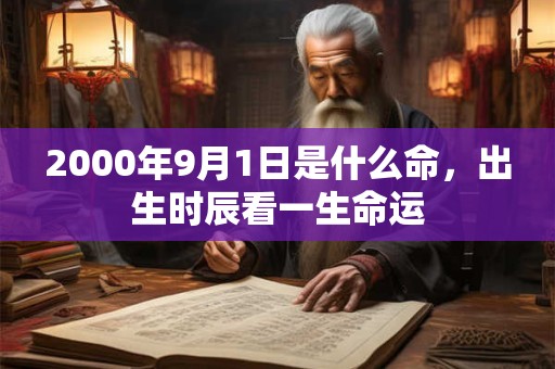 2000年9月1日是什么命，出生时辰看一生命运