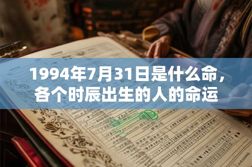 1994年7月31日是什么命,各个时辰出生的人的命运 1994年7月31日是什么命,各个时辰出生的人的命运