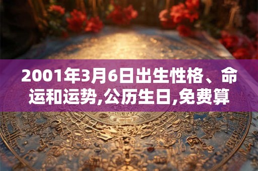 2001年3月6日出生性格、命运和运势,公历生日,免费算命