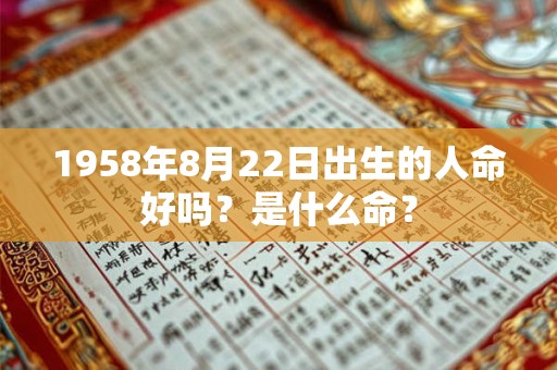 1958年8月22日出生的人命好吗?是什么命? 1958年8月22日出生的人命好吗?是什么命?