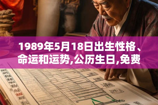 1989年5月18日出生性格、命运和运势,公历生日,免费算命