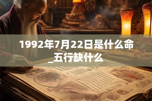 1992年7月22日是什么命_五行缺什么