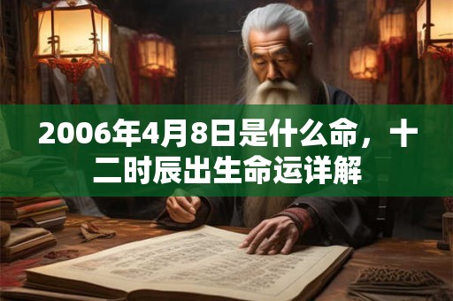 2006年4月8日是什么命，十二时辰出生命运详解