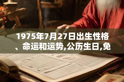1975年7月27日出生性格、命运和运势,公历生日,免费算命 1975年7月27日出生性格、命运和运势,公历生日,免费算命