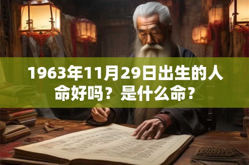 1963年11月29日出生的人命好吗?是什么命? 1963年11月29日出生的人命好吗?是什么命?