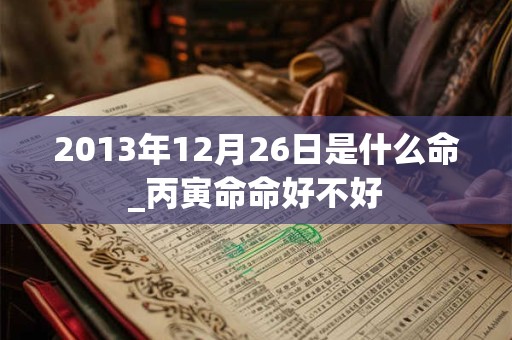 2013年12月26日是什么命_丙寅命命好不好